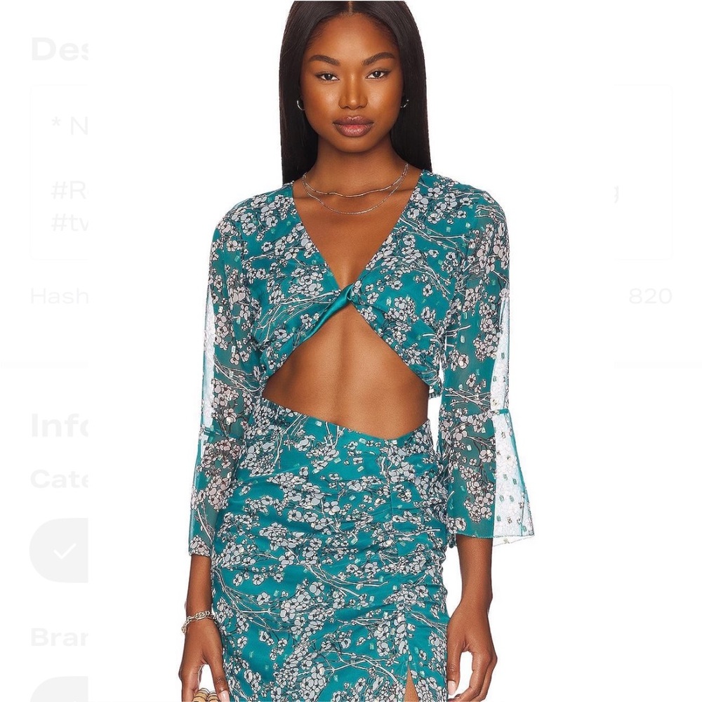 Revolve Veyda crop top and Verity Skirt combo. House of Harlow